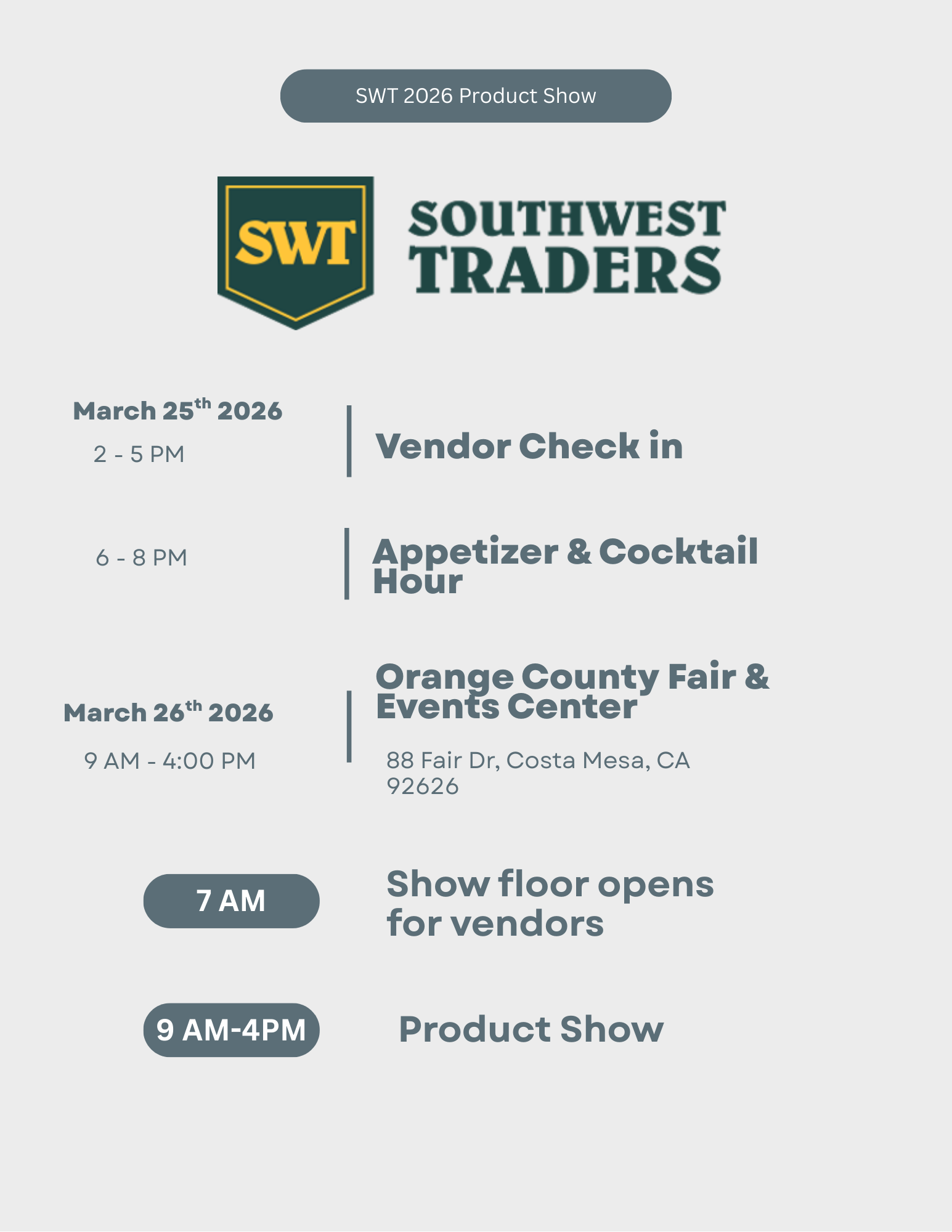 Product Show Agenda 2026 FINAL