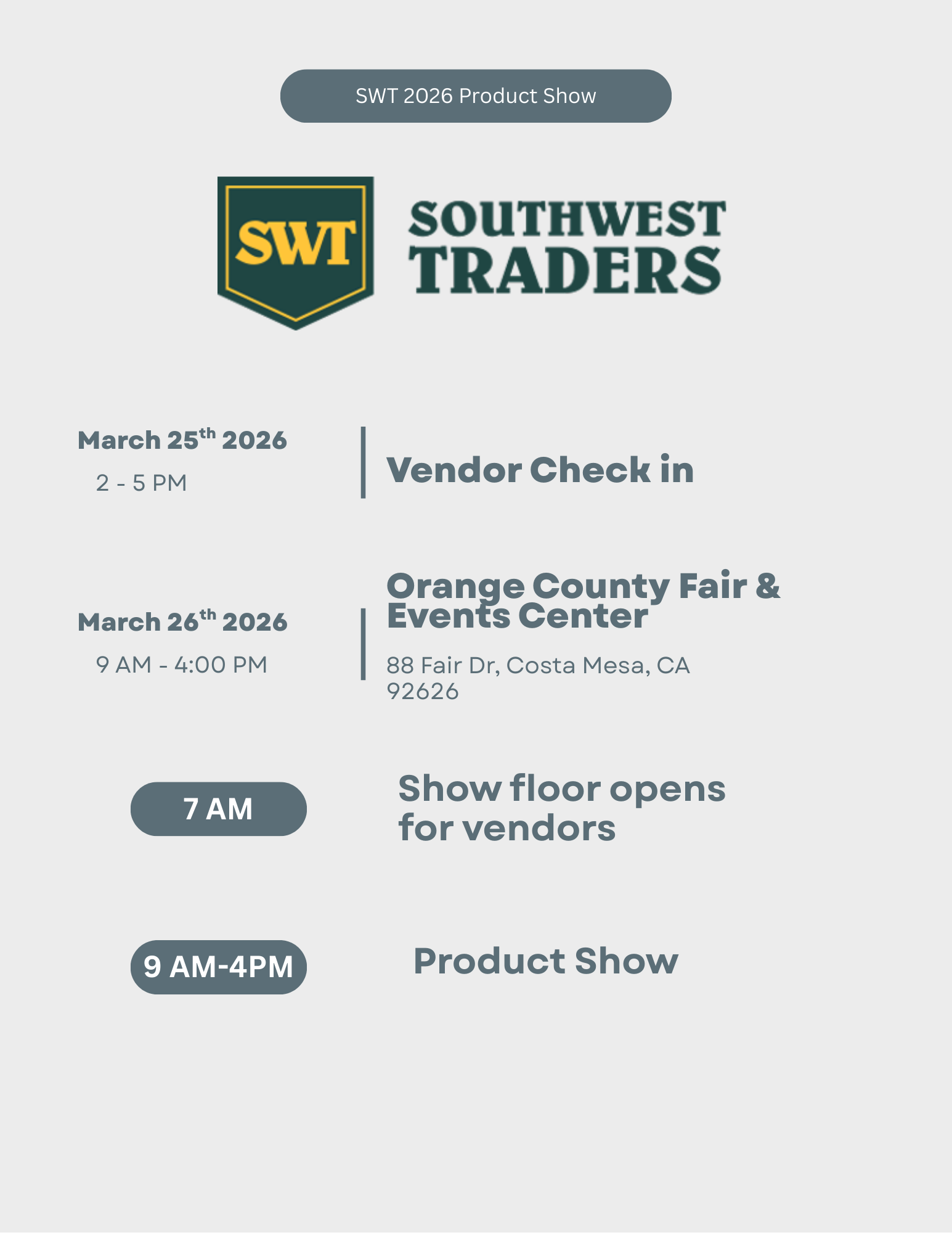 Product Show Agenda 2026-1